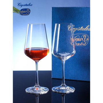 捷克進口水晶紅酒杯套裝結婚送禮輕奢高顏值家用高檔高腳杯禮盒裝