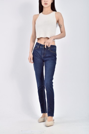 (M) dl1961丹寧牛仔合身低腰藍色長褲