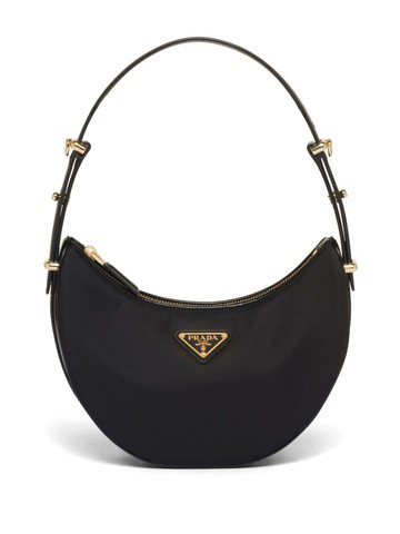 Prada - Arqué Re-Nylon shoulder bag - women - Leather/Recycled Nylon - OS - Black