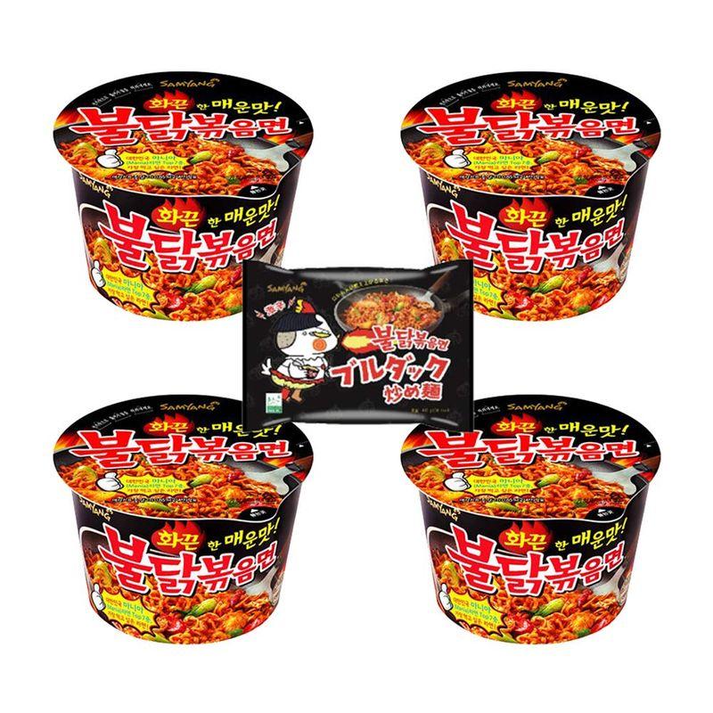 ブルダック炒め麺 カップ 105g×4個セット ＋ブルダック炒め麺1袋 激辛ラーメン