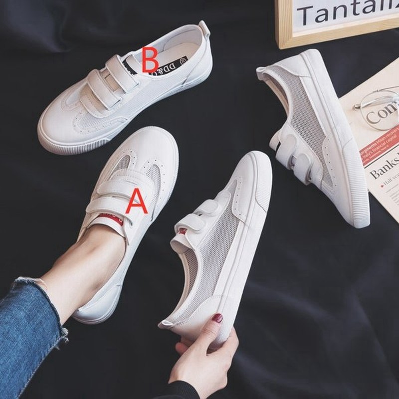 サマー2色スニーカー レディース ローカット 運動靴 メッシュ靴 カジュアル ウォーキング フラットジュース マジックテープ 疲れない 通学 夏作 通販 Lineポイント最大get Lineショッピング