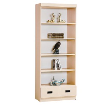 文創集 米果亞2.7尺開放二抽高書櫃/收納櫃(二色可選) -80x40x196cm免組