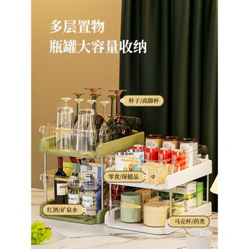 零食置物架小推車可移動落地帶輪抽屜式夾縫餐桌上臺面儲物收納架