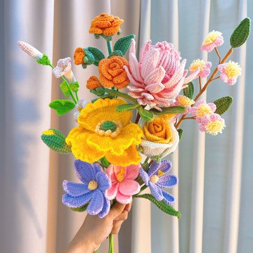 客製化禮物  情人節禮盒  手作鉤織免插花花束