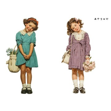 【4 月新品 1】08-121-0069 人物貼紙 春日復古