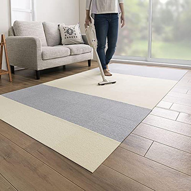 人気No.1/本体 日本製 撥水 消臭 洗えるサンコー ずれない ジョイントマット 大判 45×45cm ライトグレー 20枚 カーペットタイプ おくだけ吸着