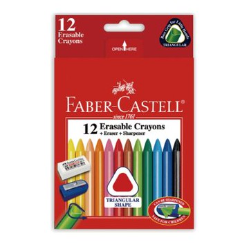 【Faber-Castell】輝柏 三角擦擦蠟筆12色 / 盒 122612