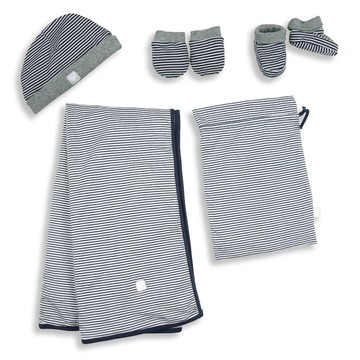 Martin House 打包外帶新生兒 - 海軍藍 / 灰 (條紋)