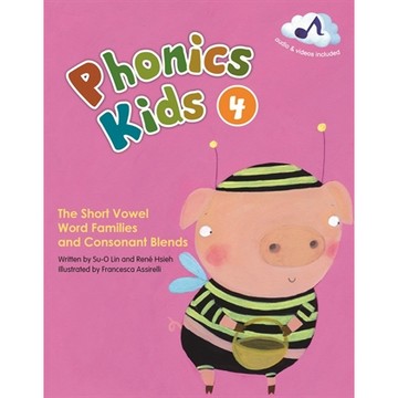 敦煌-建宏 New Phonics Kids 4: The Short Vowel Word Families and Consonant Blends (with Caves WebSource) 9789869892674 <建宏書局>