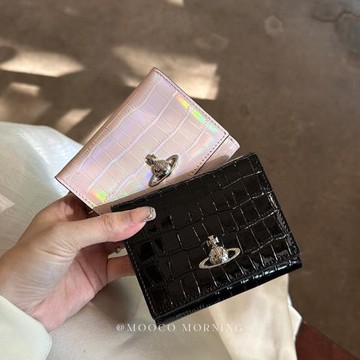 高品質鱷魚紋真皮超薄卡包女士2025新款卡夾西太后土星錢包時尚