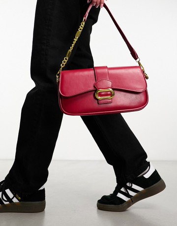 8 Other Reasons chain strap shoulder bag with gold hardware in red