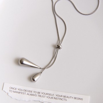 【Bonny & Read】[韓國] [鋼飾] 凝空漫步項鍊 長項鍊 可調式 日系飾品 鋼飾 抗汗抗氧 【全現貨賣場】