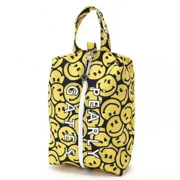 日韓高爾夫鞋包便攜式鞋袋男女共用帆布防水耐臟經典圖案運動休閑