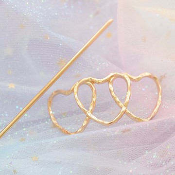 日本LATTI風AE風盤日系紅人款發裝飾用愛心發簪裝飾發插1入