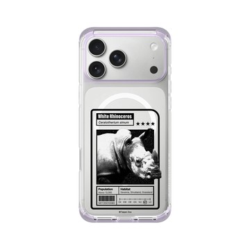 iPhone 17 Pro Max ClearX (MagSafe 兼容) 夢透紫 - RHINOSHIELD X Taipei Zoo - 白犀牛：限量卡牌