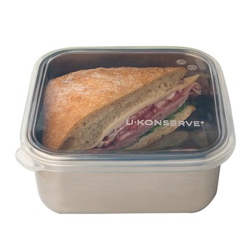 U Konserve 不鏽鋼保鮮盒 900ml 透明 可冷凍 可用洗碗機清洗  1個