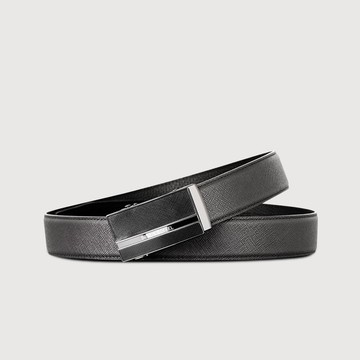 【免費升級送禮包裝】十字壓紋自動扣皮帶-鎗色/BF24S-WEG207-SGU