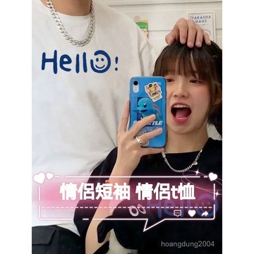 台灣现貨【情侶裝】100%純棉 短袖上衣 情侶衣服 男生衣服 短袖T恤 卡通上衣 韓版上衣 夏季短袖 情侶t 寬鬆T恤女