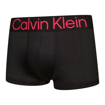 Calvin Klein Bold Logo絲質速乾高彈力男性平口/四角褲(黑/桃紅)
