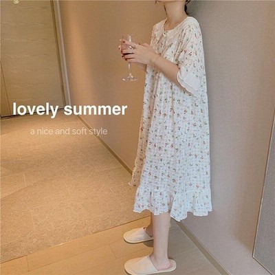 ヴィジョン ストリートウェア パジャマ レディース 春夏パジャマ 花柄ワンピース ロングネグリジェ半袖 綿 パジャマ可愛い レースルームウェア 寝巻き 部屋着 ネグリジェ ゆったり 通販 Lineポイント最大get Lineショッピング