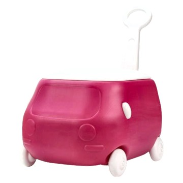 YaYa 手拉車造型收納箱 葡萄酒紅 兒童玩具收納  50.5 x 83.7 x 75.6cm  1個