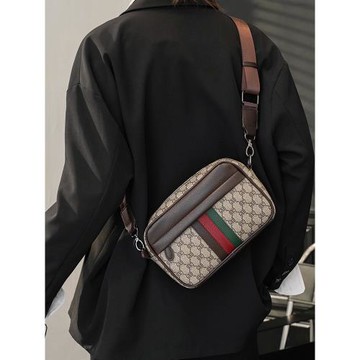 2025新款單肩包男韓版時尚潮流斜挎包商務休閑橫款青年男包小背包