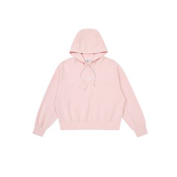 FILA官方直營 女款 #復古飛馳 長袖連帽T恤-櫻花粉 5TEZ-5426-LP