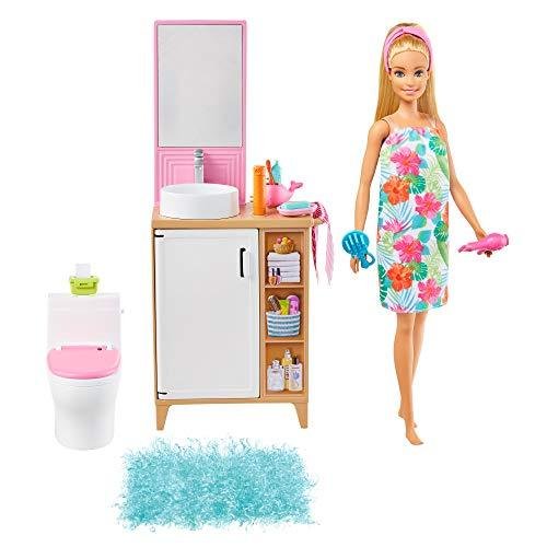 Barbie Doll and Bathroom Furniture Playset Doll (11.5ーinch Blonde