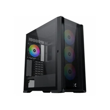Xigmatek 富鈞 GXE-C1 ARGB 黑 玻璃透側機殼 (E-ATX/Type-C/內建風扇前3後1)