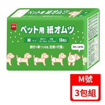 (3包組)日本inuneru 狗兒爽寵物尿褲(生理褲) M號