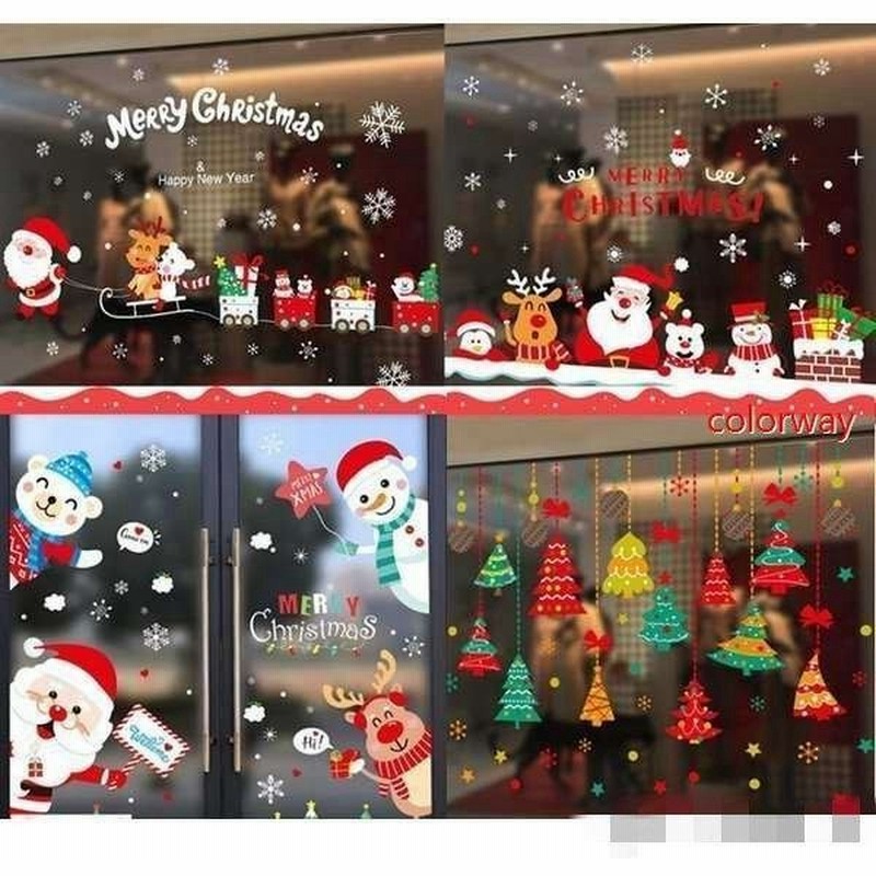 クリスマス 飾り Christmas ウォールステッカー 雑貨 飾り 壁紙 窓用 サンタクロース クリスマスツリー リメイクシート インテリアシート 新品 通販 Lineポイント最大get Lineショッピング
