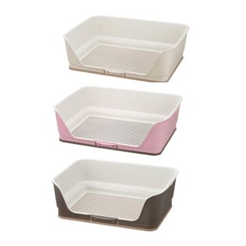 日本Richell利其爾- 圍牆網狀狗便盆 小號 （深棕｜淺粉｜米白）