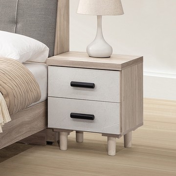 Homelike 喜家居二抽床頭櫃(2257)-40x40x50cm