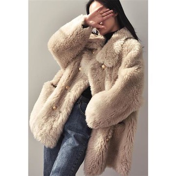 【巴黎精品】現貨+預購 羊羔毛外套皮衣夾克-羊剪絨皮毛一體中長款加厚保暖女外套3色a1it48