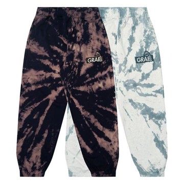 GRAF原創品牌繡章長頸鹿bogo標手工扎染水洗寬松美式毛圈休閑長褲