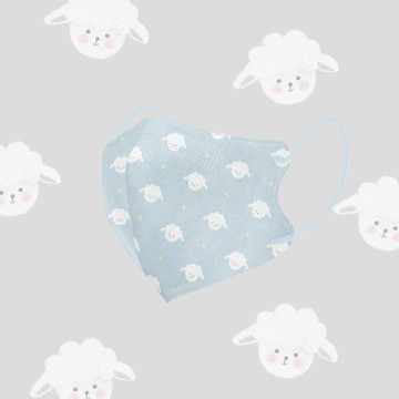 Fluffy手繪系列｜CHENYU辰昱 3D醫療透氣口罩(30入) 3-7歲 - 軟綿綿小羊