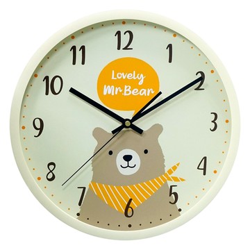 minono 米諾諾 創意靜音時鐘 W9180  熊 淺黃綠色