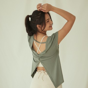 Aura 美背開衩包袖莫代爾罩衫 - 4色