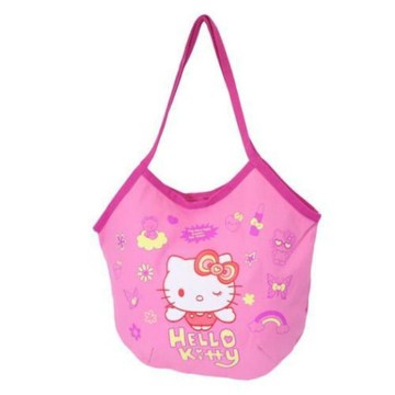 小禮堂 Sanio 三麗鷗 Hello Kitty 棉質肩背氣球包 (粉眨眼款)