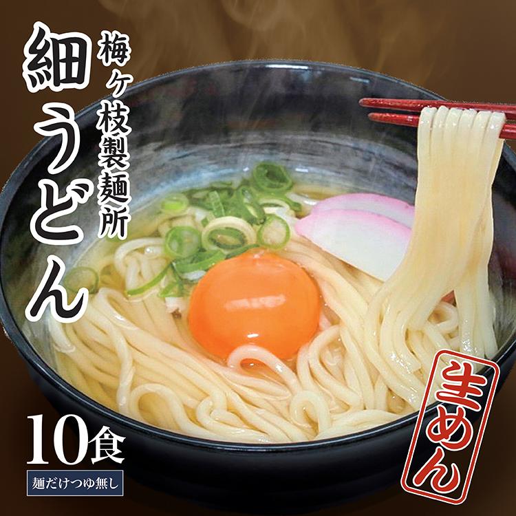 うどん 生麺 （細うどん）お得パック 10食入り（だし無し）