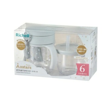 Richell 利其爾AX系列夢幻學習星空吸管水杯組合200ml水杯+150ml訓練杯(4945680204637) 743元