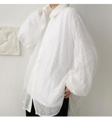 FINDSENSE X  男士 薄款 長袖 極簡寬松落肩潮長袖襯衫男女款