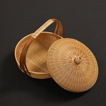 非遺精品傳統手工竹編收納盒提籃竹籃茶具儲物盒茶道零配山山竹木