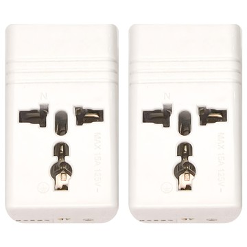 Dr.AV 聖岡科技 2P台灣專用 萬國轉換節能插頭 1孔 適用電壓AC125V 額定電流15A  13.4cm  白色  2個