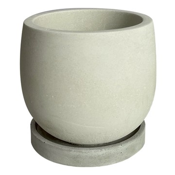 特大圓底花盆  15.5 x 13cm  水泥白  1個