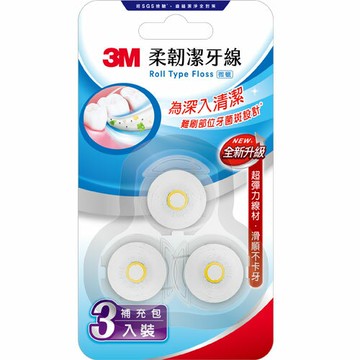 3M 柔韌潔牙線 微蠟 補充包3入