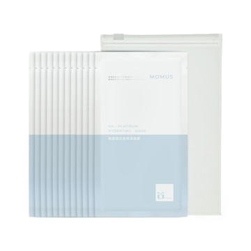 MOMUS 玻尿酸白金保濕面膜  高效鎖水  修護肌膚  延緩老化  預防細紋  天絲隱形面膜  透氣舒適  每片含25ml精華液  12片  1袋