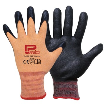 PANRICO 百利世止滑耐磨手套 P-200 加厚型  L  橘色 + 黑色  1個
