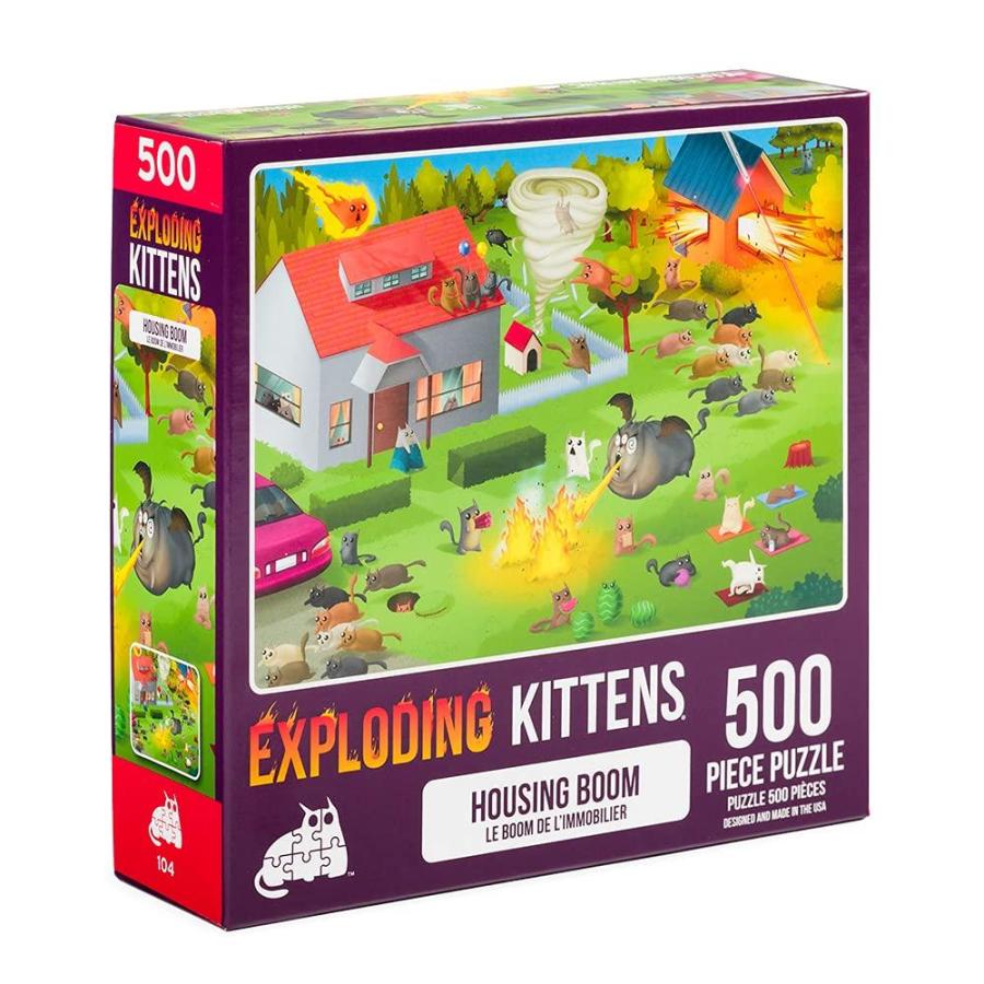 Exploding Kittens 500 Piece Jigsaw Puzzle Housing Boom Jigsaw