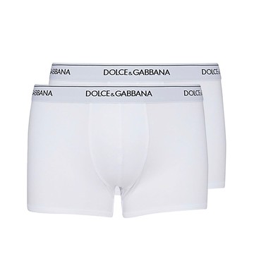 Dolce & Gabbana - White Cotton Logo Two Pack Boxers